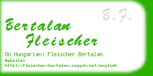 bertalan fleischer business card